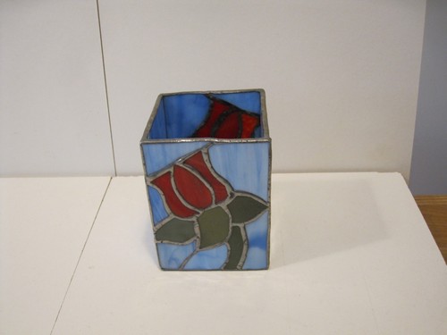 Stained slab glass - stained, vase