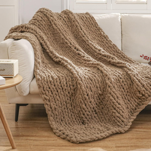 Chunky knit blanket throw - chunky,