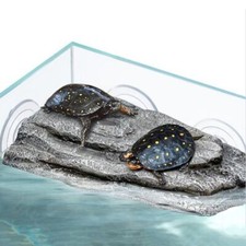 Pet Reptile Turtle Basking Simulation Rock Platform W/ Suction Cup Climb Tank UK