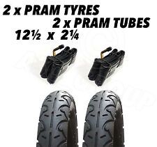 2x Pram Tyres & 2x Tubes 12