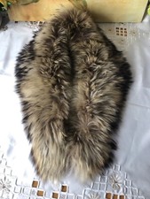 100% Raccoon Fur Real Fur Scarf Trim For Collar/ Hood /ScarfCoat Neck or Scarf#1