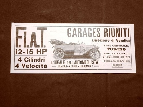 Advertising 1910 fiat garages - advertising,