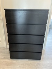 IKEA MALM 6 Drawer Chest Black
