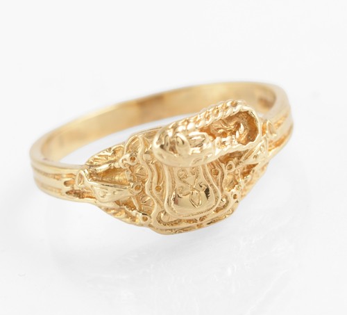 Vintage solid 9ct gold - gold, saddle