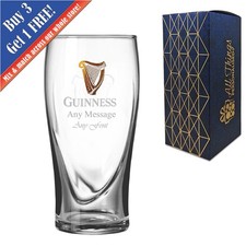 Official Gravity Guinness Pint Glass, Engraved with Any Message, Gift Boxed