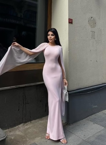 Blush pink maxi cape - pink,