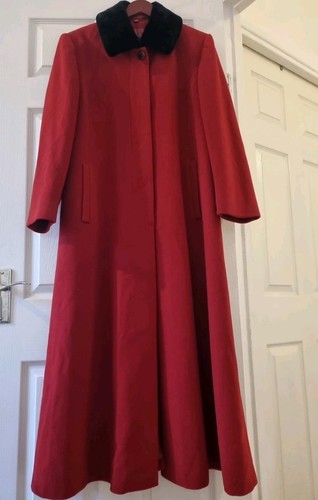 Wool cashmere long red - wool,