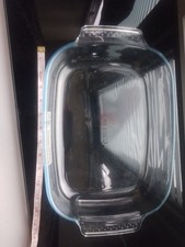 Pyrex Oven Dish Glass Roaster Rectangular High Resistance Grip Handle 38cm, 3.6L