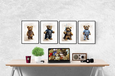 Teddy Bear Star Wars Characters Set Of 4 Prints Pictures Wall Art Poster