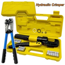 UK Hydraulic Crimper Wire Battery Cable Lug Terminal Crimping Tool + 8 Dies