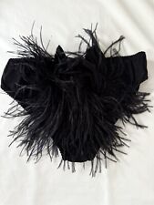 Myla London Black Silk Knickers With Feather Trim Size M