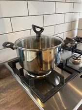 Tefal 25cm stainless steel 5 litre stew pot glass lid induction great condition 