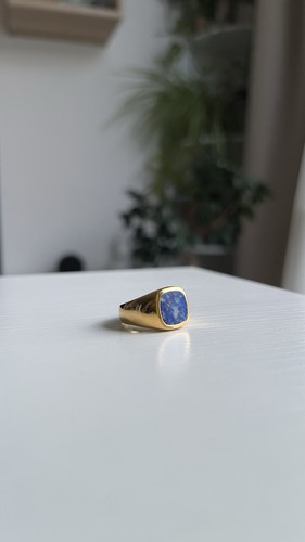 New signet gold ring - -,