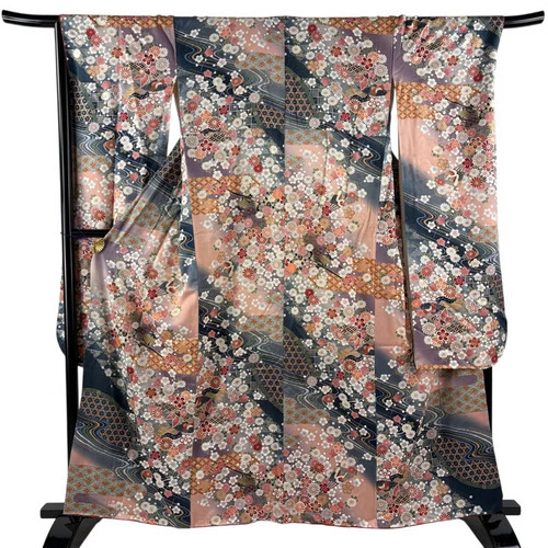 Vintage japanese silk furisode - silk,