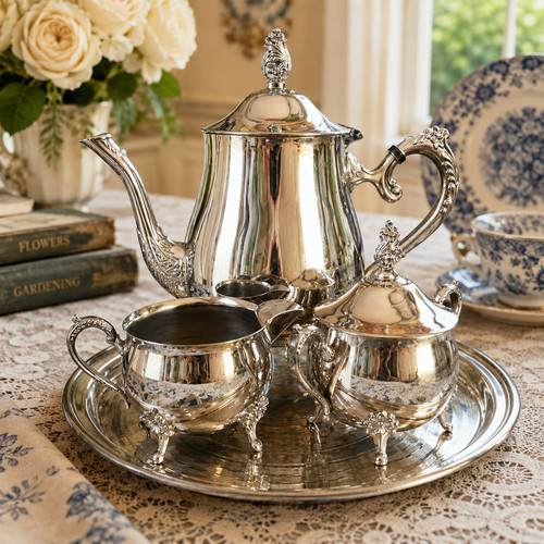 Vintage 5pc silver - silver, plated