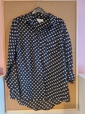 Size 12 Heart Long Sleeve Blouse Papaya Matalan Black White