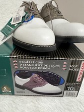 NEW DUNLOP GOLF Men's Size 10 1/2 Spikeless Classic Saddle White Brown Shoes