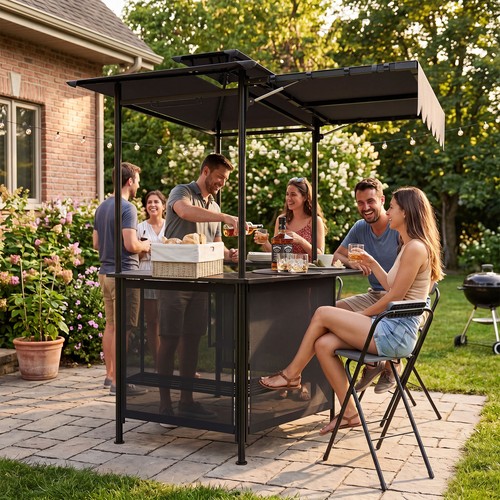 Outdoor bbq canopy bar table - outdoor,