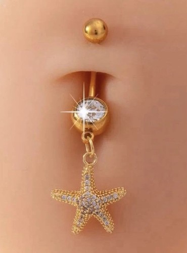 Gold tone starfish - gold,