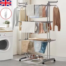 4 Tier Foldable Clothes Airer Rack Indoor Outdoor Dryer Laundry Dry Rail Hanger