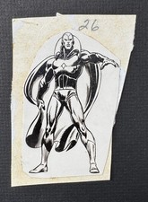 The Vision Avengers Art Board 1976 Topps Marvel Comic Book Super Heroes Stickers