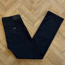 Emporio Armani Mens J21 Slim Fit Chinos Black Designer - Mens Size W32 L32