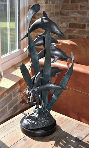 Dolphins sculpture - dolphins,