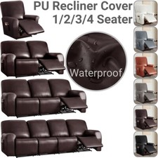 Stretch PU Leather Recliner Chair Sofa Covers Slip Cover Waterproof 1/2/3 Seater