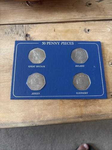 1969 fifty pence set - pence, four
