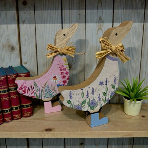 Pair wooden floral - wooden,