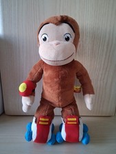 Curious George Soft Plush Toy Monkey on Roller Skates. 30 Cm  tall Approx.  (SS)