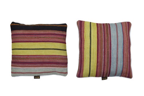 Multicolor striped kilim - multicolor,
