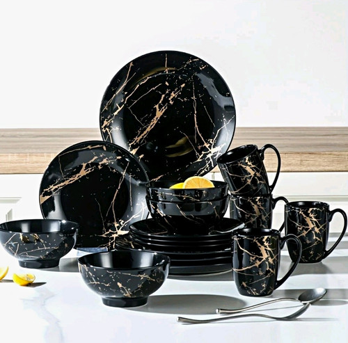 Black gold marble - black, &