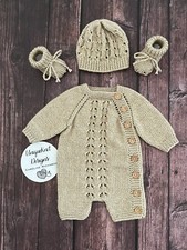 “Peanut” Romper Set knitting pattern for Reborn doll 16 -22” or 0-3 Mth Old Baby
