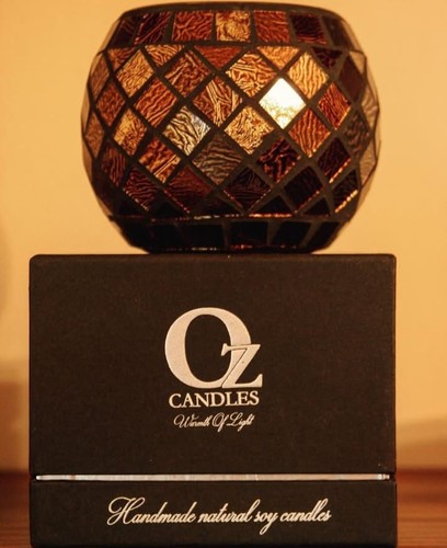 Moroccan mosaic glass votive - moroccan,