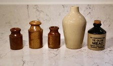 SaltGlazed Ceramic Mini Jars Bottles Penzance Cornish Mead Pearsons Chesterfield