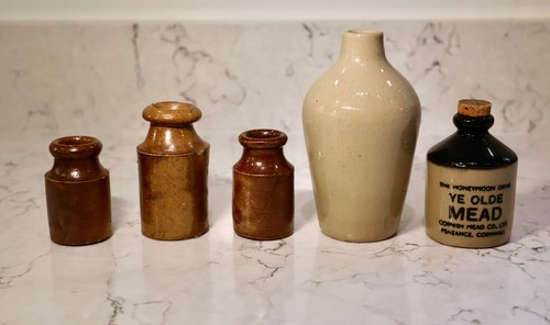 Saltglazed ceramic mini jars - ceramic,