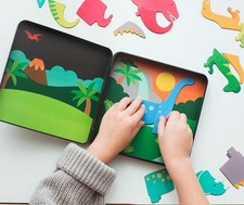 Magnetic Dinosaur Kingdom Play Set- On the go- 21 Pieces set- NEW!!