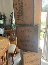 Vintage Wooden Tea Chest Crate Storage
