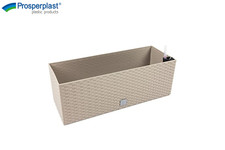 Plant Pot Rectangular Modern Rattan Garden Planters Indoor Outdoor Mocha