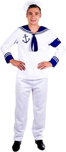 Men white sailor costume - costume, l