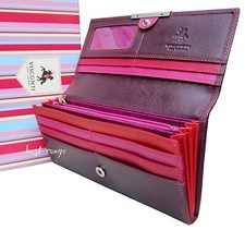 Designer Purse Leather  RFID Multicolour Soft Quality Visconti New in Box R11