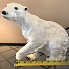 Polar Bear Royal Dux Porcelain Vintage Czechoslovakia Extra Large 10"x13"