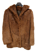 Real Rabbit Fur Brown Skin Jacket Size 50
