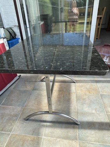 Solid granite top - granite, black