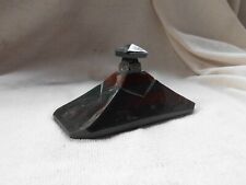 POLISHED SMOOTH STONE DESK PAPERWEIGHT with HANDLE ~ BROWN GREEN COLOURS