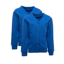 BLUE GIRLS SCHOOL UNIFORM CARDIGAN SWEATSHIRT  VARIOUS AGES SIZE  .PACK OF 2