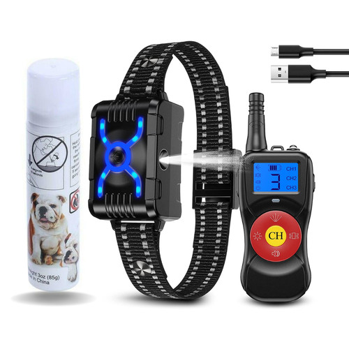 Dog training collar with - with, spray