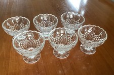 Vintage set of 6 Dessert Bowls in cut glass style, ideal for Christmas Trifle