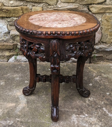 Antique meiji hardwood stand - meiji,